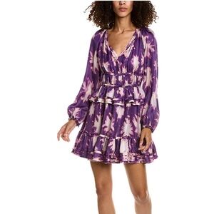 NWOT Ulla Johnson Emery Purple Ruffle Dress Size 0
